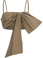 (Women) MSGM SS24 Army Green Bow Detail Cropped Camisole. 3641MDT03A-247109-37 (Women) MSGM SS24 Army Green Bow Detail Cropped Camisole. 3641MDT03A-247109-37