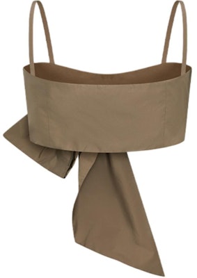 (W) MSGM SS24 Top Corto Verde Militar con Lazo. 3641MDT03A-247109-37 Lookbook (W) MSGM SS24 Top Corto Verde Militar con Lazo. 3641MDT03A-247109-37