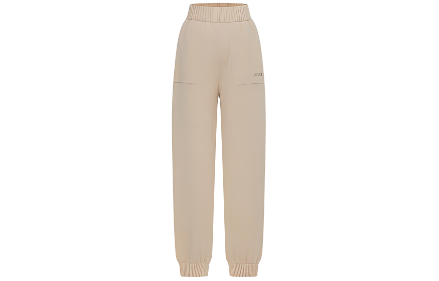(Women) MSGM SS24  Beige Embroidered Jogger Pants with Pockets 3641MDP193247296-23