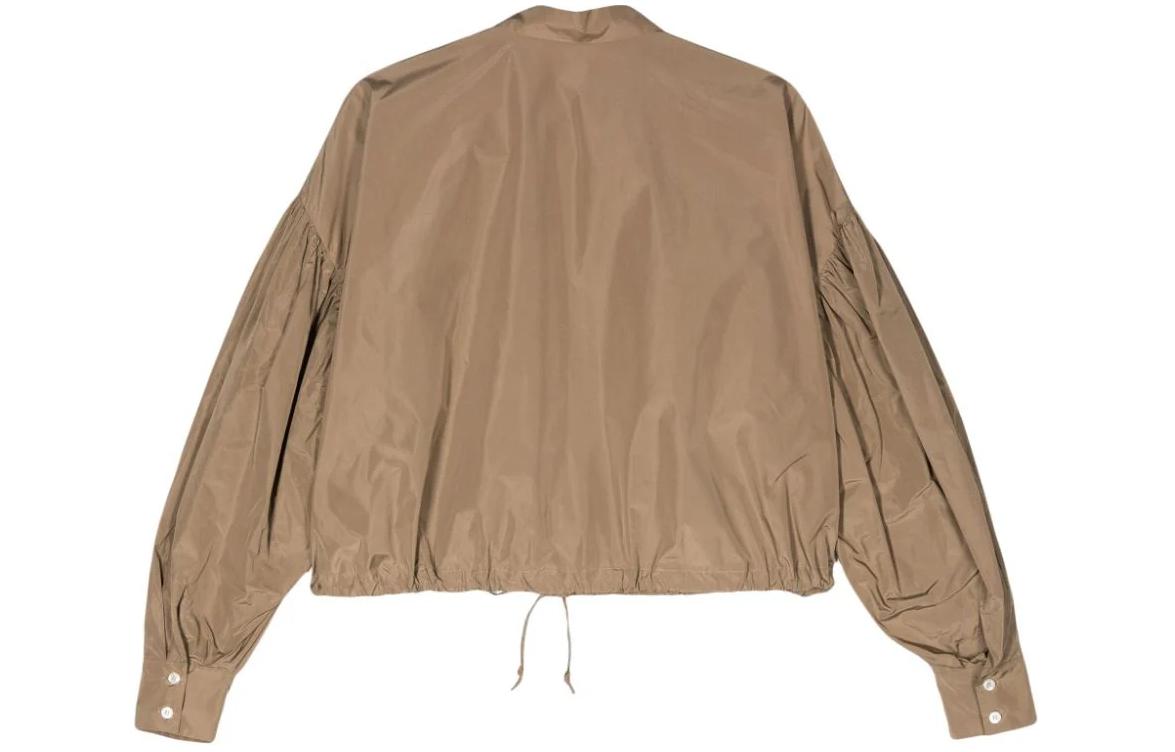 Lookbook (W) MSGM SS24 Kemeja Lengan Panjang Beige Lantern Sleeve Butang Depan. 3641MDE21247109-BEIGE