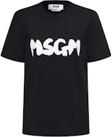 (Women) MSGM SS24 Black Crew Neck Logo Print Short Sleeve T-Shirt 3641MDM99-247002-99 (Women) MSGM SS24 Black Crew Neck Logo Print Short Sleeve T-Shirt 3641MDM99-247002-99