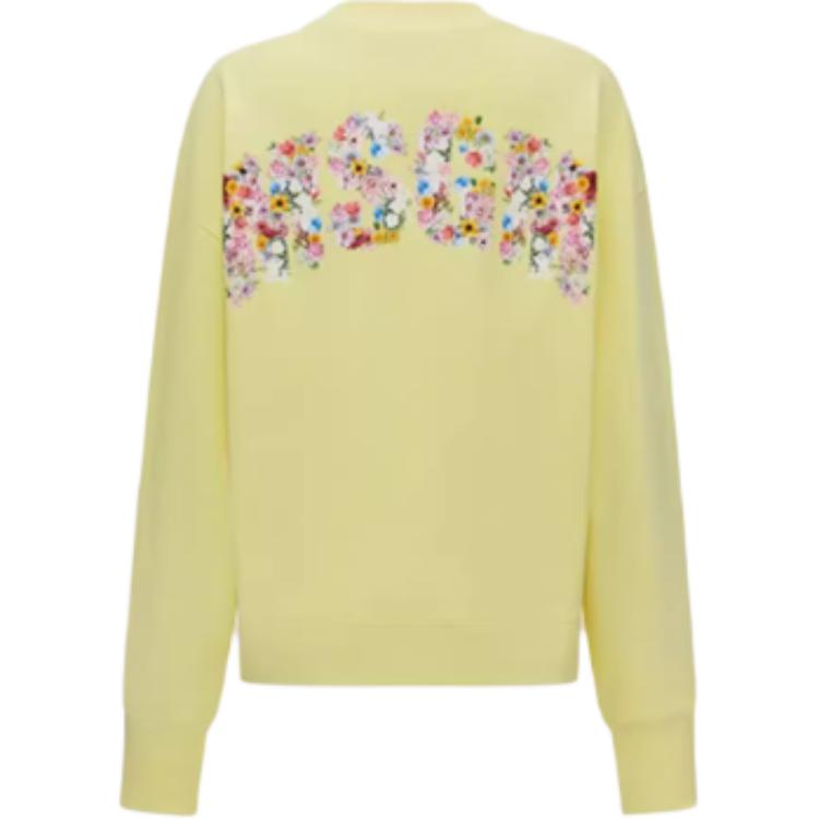 Lookbook (W) MSGM SS24 플로럴 레터링 크루넥 긴팔 맨투맨 라이트 옐로우 3642MDM90-247000-Light yellow