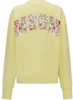 (W) MSGM SS24 플로럴 레터링 크루넥 긴팔 맨투맨 라이트 옐로우 3642MDM90-247000-Light yellow Lookbook (W) MSGM SS24 플로럴 레터링 크루넥 긴팔 맨투맨 라이트 옐로우 3642MDM90-247000-Light yellow