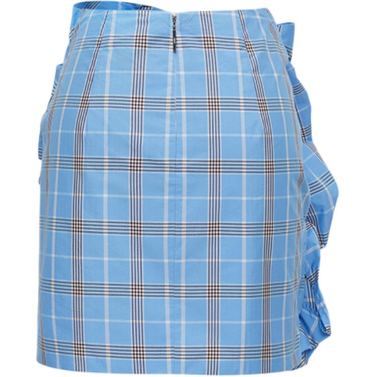 Lookbook (W) MSGM SS24 여성용 체크 플리츠 캐주얼 스커트 라이트 블루. 3642MDD06-247310-Light blue
