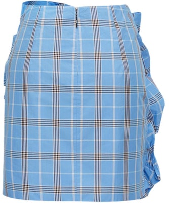 (W) MSGM SS24 여성용 체크 플리츠 캐주얼 스커트 라이트 블루. 3642MDD06-247310-Light blue Lookbook (W) MSGM SS24 여성용 체크 플리츠 캐주얼 스커트 라이트 블루. 3642MDD06-247310-Light blue