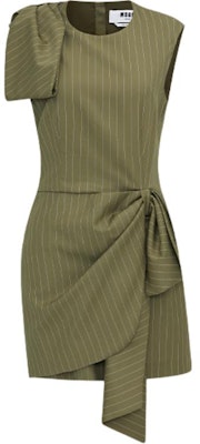 (W) MSGM SS24 여성 다크 그린 민소매 스트라이프 캐주얼 미디 원피스. 3641MDA56-247117-37 Order (W) MSGM SS24 여성 다크 그린 민소매 스트라이프 캐주얼 미디 원피스. 3641MDA56-247117-37