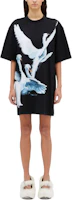 Lookbook (W) MSGM 天鵝印花短袖直筒連衣裙 女裝 黑色 3742MDA78247798-BLACK
