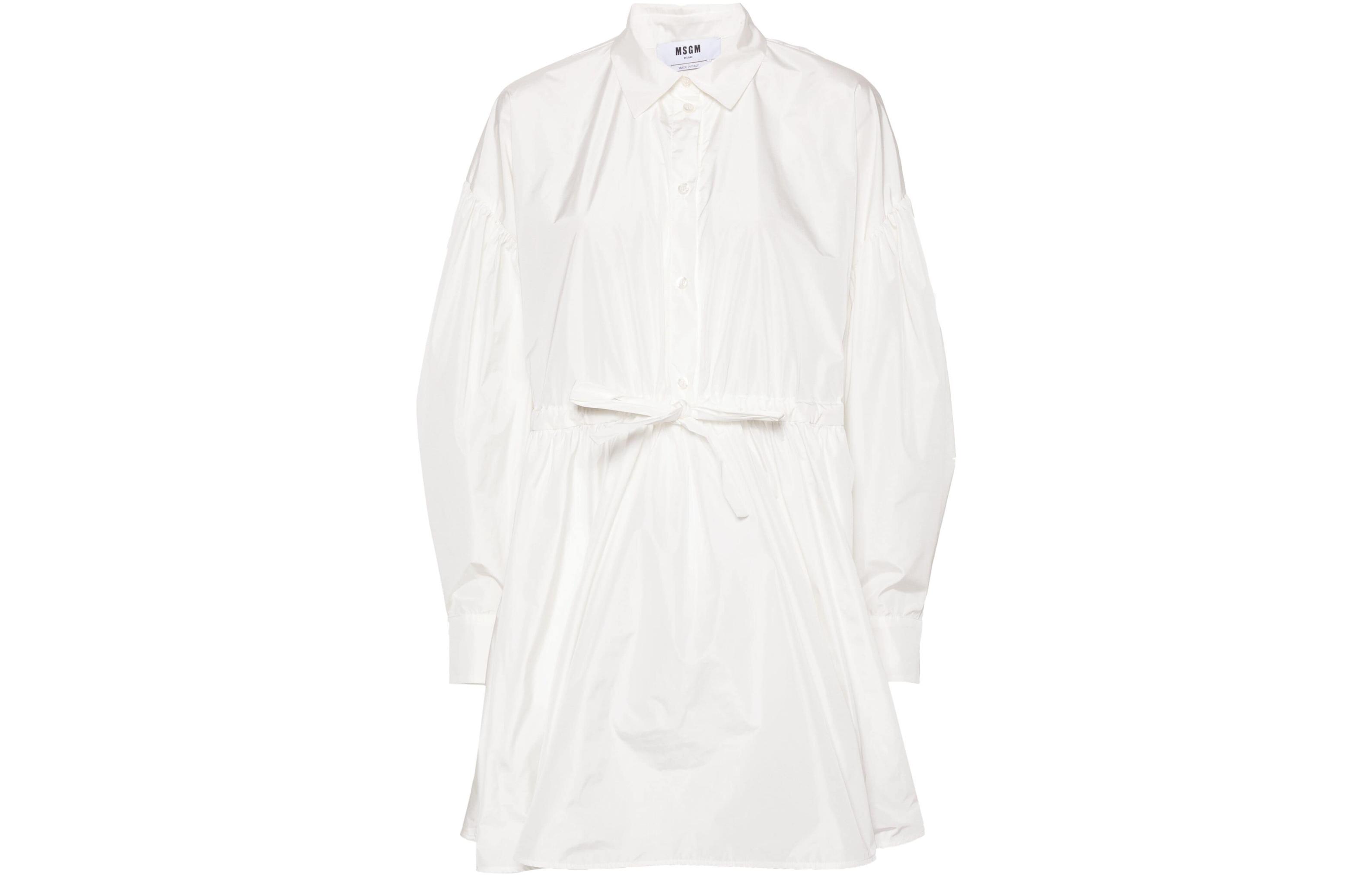 (Women) MSGM Textured Mini A-Line Long Sleeve Dress Women’s Beige. 3641MDA59247109-WHITE