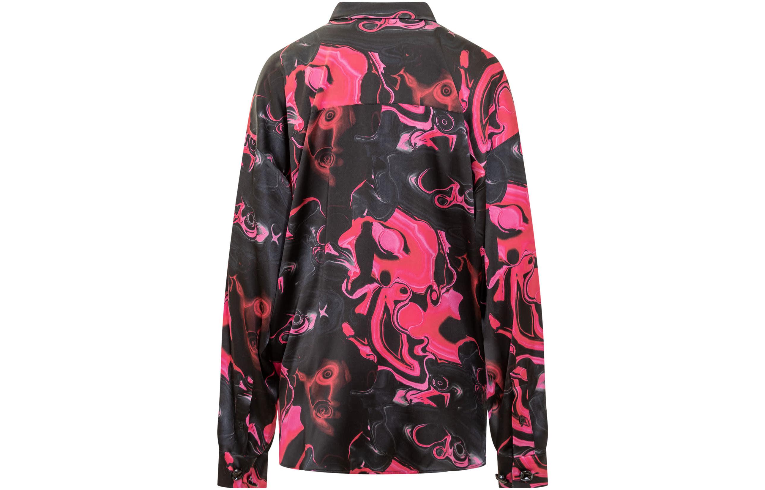 Lookbook (W) Kemeja Wanita MSGM Tie-Dye Cetakan Kolar Butang Lengan Panjang Multicolor 3542MDE06A237860-14