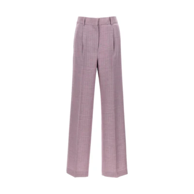 (Women) MSGM Women’s Solid Straight Zipper Casual Pants Purple. 3542MDP18-237814-70