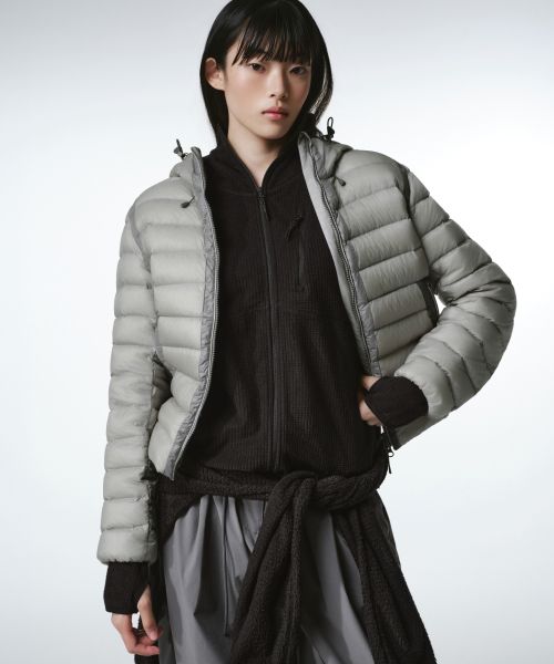 (Women) Musinsa Standard Women [City Leisure]  Sheer Hooded Light Down Jacket [Light Grey] MWFDJ9A02-LG