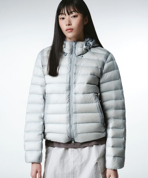 (Women) Musinsa Standard Women [City Leisure]  Sheer Hooded Light Down Jacket [Cloudy Blue] MWFDJ9A02-CY