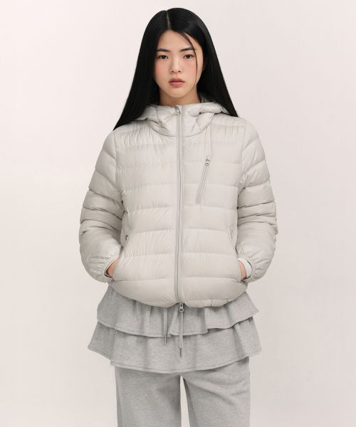 Order (Women) MUSINSA STANDARD WOMEN [City Leisure] Hooded Light Down Jacket [Stone White] MWEDJ9B57-SW