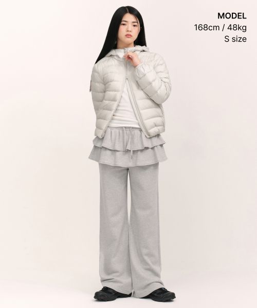 Lookbook (Women) MUSINSA STANDARD WOMEN [City Leisure] Hooded Light Down Jacket [Stone White] MWEDJ9B57-SW