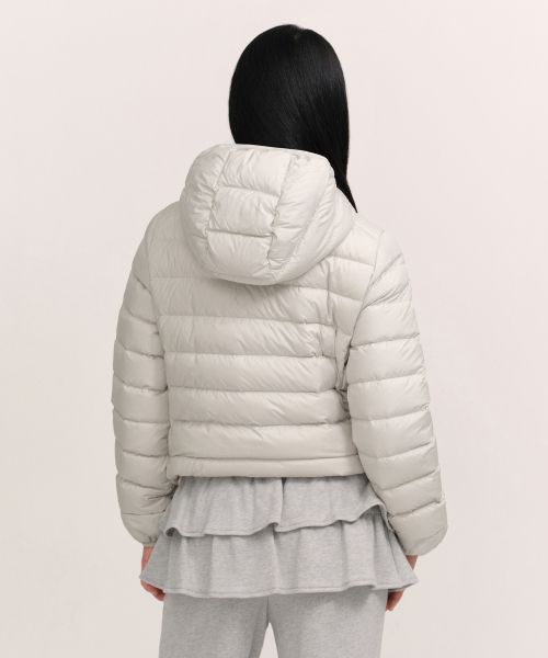 Shop (Women) MUSINSA STANDARD WOMEN [City Leisure] Hooded Light Down Jacket [Stone White] MWEDJ9B57-SW