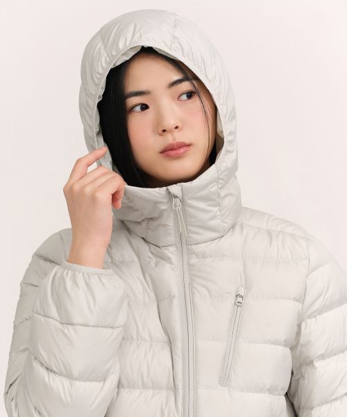 Purchase (Women) MUSINSA STANDARD WOMEN [City Leisure] Hooded Light Down Jacket [Stone White] MWEDJ9B57-SW