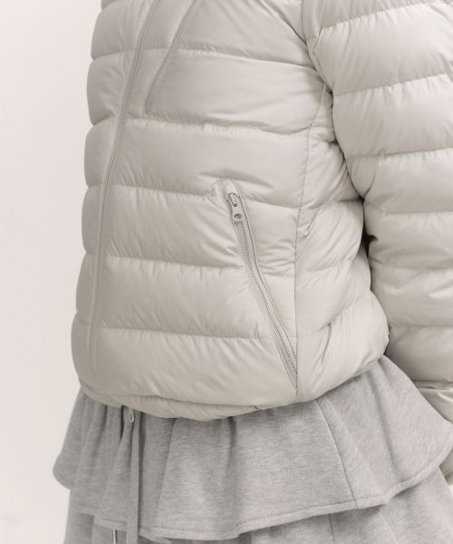 Sizing (Women) MUSINSA STANDARD WOMEN [City Leisure] Hooded Light Down Jacket [Stone White] MWEDJ9B57-SW