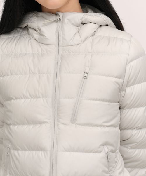 Cheap (Women) MUSINSA STANDARD WOMEN [City Leisure] Hooded Light Down Jacket [Stone White] MWEDJ9B57-SW