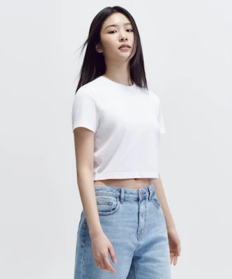 (W) MUSINSA STANDARD レディース クールスタンダード クルーネック クロップTシャツ ホワイト MWBTS5Z10-WH Buy (W) MUSINSA STANDARD レディース クールスタンダード クルーネック クロップTシャツ ホワイト MWBTS5Z10-WH
