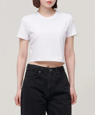 (W) MUSINSA STANDARD レディース クールスタンダード クルーネック クロップTシャツ ホワイト MWBTS5Z10-WH Order (W) MUSINSA STANDARD レディース クールスタンダード クルーネック クロップTシャツ ホワイト MWBTS5Z10-WH