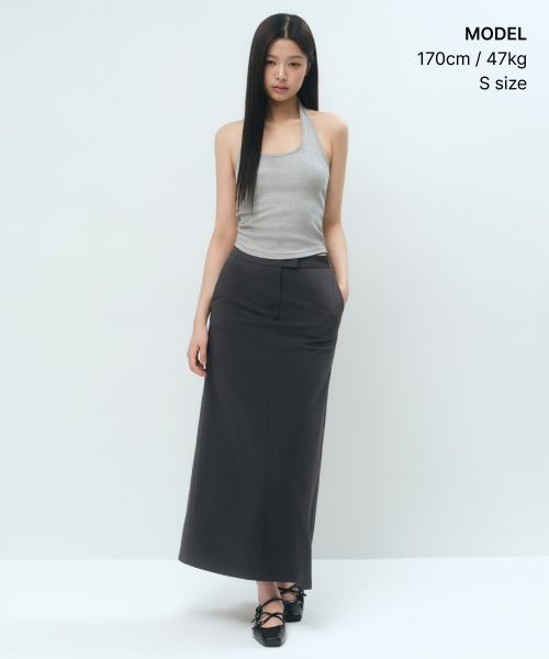 Order (Women) MUSINSA STANDARD WOMEN [Cool Standard] Straight Maxi Skirt [Gray] MWFSK5C02-GR