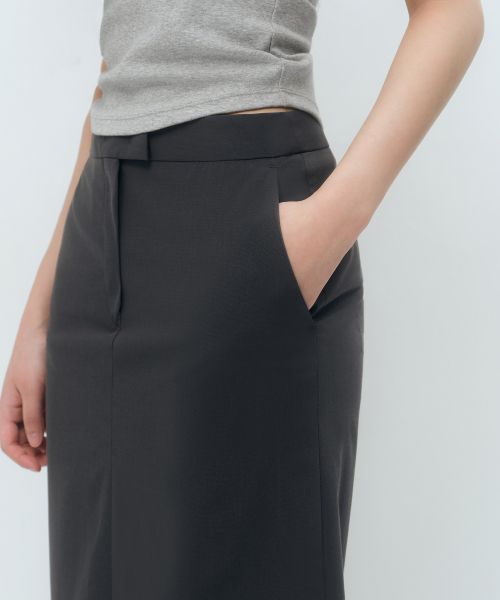 Purchase (Women) MUSINSA STANDARD WOMEN [Cool Standard] Straight Maxi Skirt [Gray] MWFSK5C02-GR