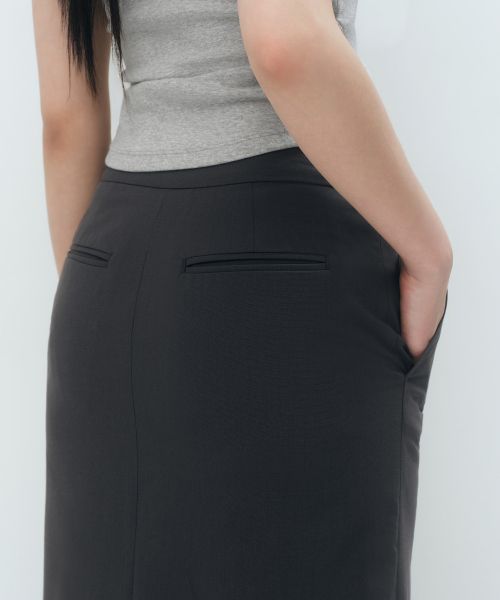 Details for (Women) MUSINSA STANDARD WOMEN [Cool Standard] Straight Maxi Skirt [Gray] MWFSK5C02-GR