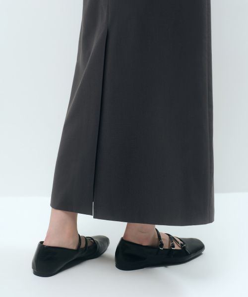 Sizing (Women) MUSINSA STANDARD WOMEN [Cool Standard] Straight Maxi Skirt [Gray] MWFSK5C02-GR