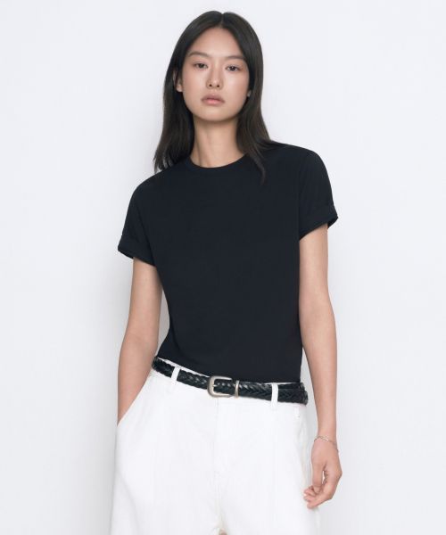 (Women) MUSINSA STANDARD WOMEN [Coolstandard] Basic Crew Neck T-Shirt [Black] MWATS5Z09-BK