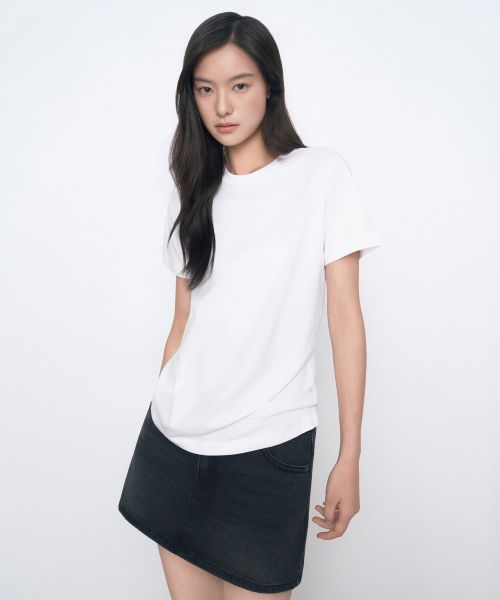 (Women) MUSINSA STANDARD WOMEN [Coolstandard] Basic Crew Neck T-Shirt [White] MWATS5Z09-WH