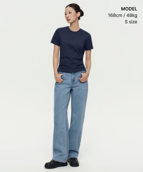 Order (W) MUSINSA STANDARD レディース クールスタンダード ベーシッククルーネックTシャツ ネイビー MWATS5Z09-NA
