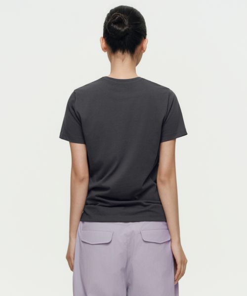 Lookbook (Women) MUSINSA STANDARD WOMEN [Coolstandard] Basic Crew Neck T-Shirt [Dark Grey] MWATS5Z09-DG