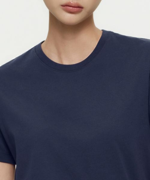 Shop (W) MUSINSA STANDARD レディース クールスタンダード ベーシッククルーネックTシャツ ネイビー MWATS5Z09-NA