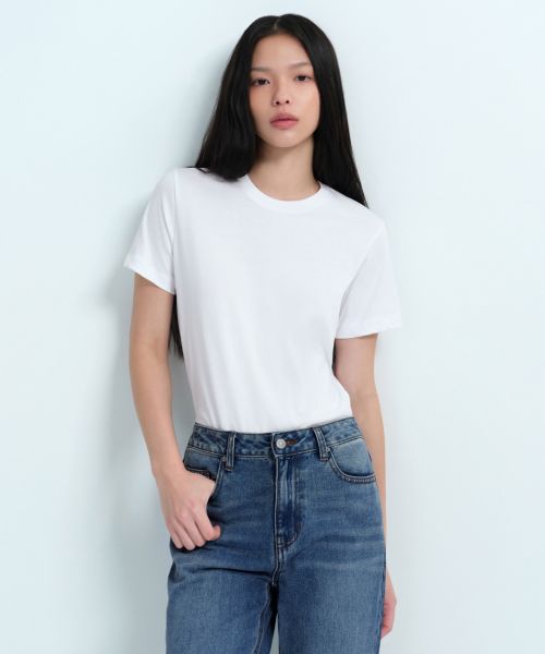 Purchase (Women) MUSINSA STANDARD WOMEN [Coolstandard] Basic Crew Neck T-Shirt [White] MWATS5Z09-WH