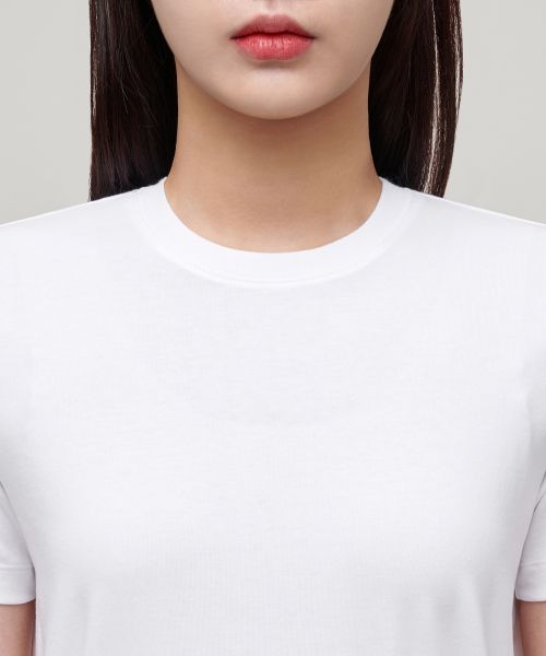 Sizing (Women) MUSINSA STANDARD WOMEN [Coolstandard] Basic Crew Neck T-Shirt [White] MWATS5Z09-WH