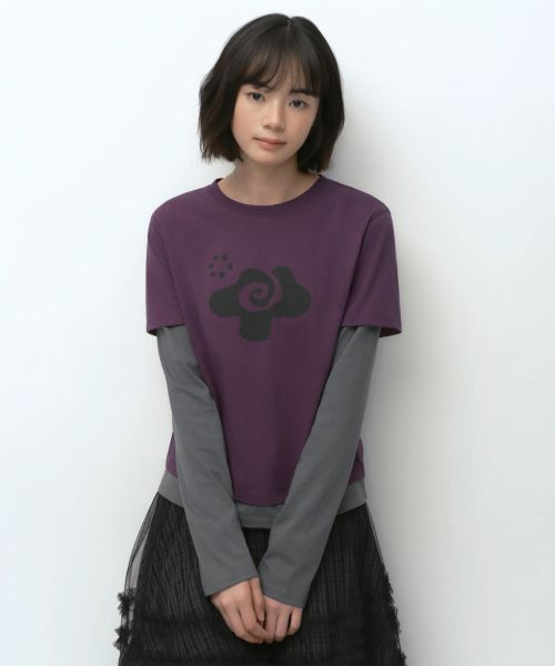 (Women) Musinsa Standard Women [Ohesio Collab] Layered Long Sleeve T-Shirt [Plum] MWFTL9D61-PC