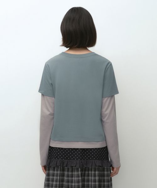 Lookbook (W) Musinsa Standard Wanita Ohesio Baju-T Lengan Panjang Berlapis Kelabu Pudina MWFTL9D61-NG