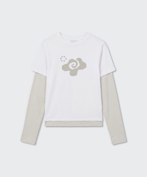 Shop (W) ムシンサスタンダード ウィメンズ Ohesioコラボ レイヤード長袖Tシャツ ホワイト MWFTL9D61-WH