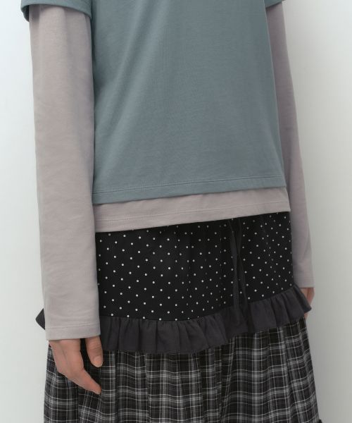Details for (W) Musinsa Standard Wanita Ohesio Baju-T Lengan Panjang Berlapis Kelabu Pudina MWFTL9D61-NG