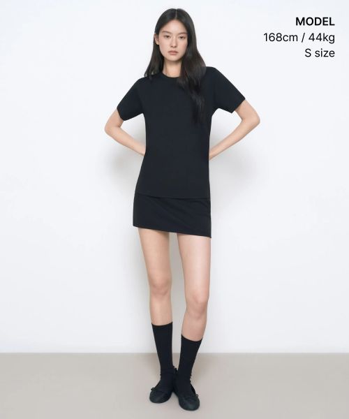 Order (W) MUSINSA STANDARD 女士基础款黑色圆领T恤 MWJTS0Z02-BK