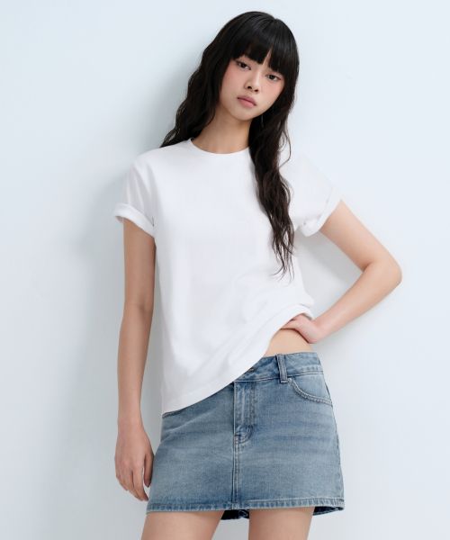 Lookbook (Women) MUSINSA STANDARD WOMEN Basic Crew Neck T-Shirt [White] MWJTS0Z02-WH