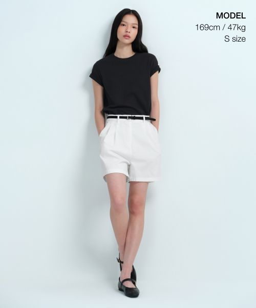 Shop (W) MUSINSA STANDARD 女士基础款黑色圆领T恤 MWJTS0Z02-BK