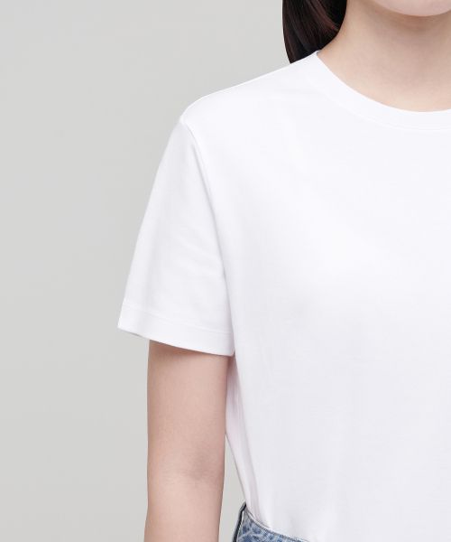 Sizing (Women) MUSINSA STANDARD WOMEN Basic Crew Neck T-Shirt [White] MWJTS0Z02-WH