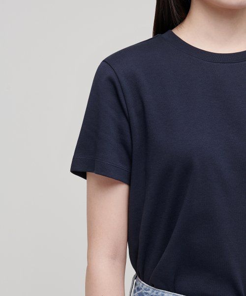 Sizing (W) MUSINSA STANDARD 女士基本款圆领T恤 [深蓝色] MWJTS0Z02-DN