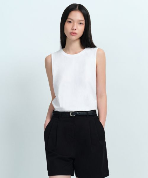 (Women) MUSINSA STANDARD WOMEN Basic Sleeveless Top [White] MWJTE0Z11-WH