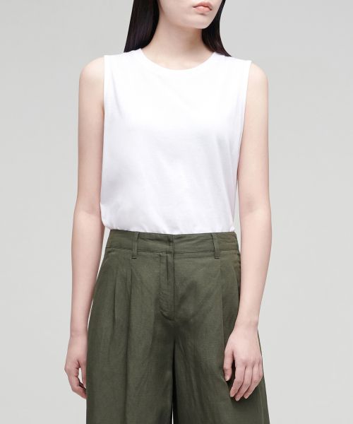 Lookbook (Women) MUSINSA STANDARD WOMEN Basic Sleeveless Top [White] MWJTE0Z11-WH