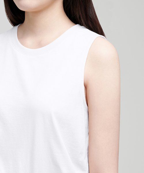 Sizing (Women) MUSINSA STANDARD WOMEN Basic Sleeveless Top [White] MWJTE0Z11-WH