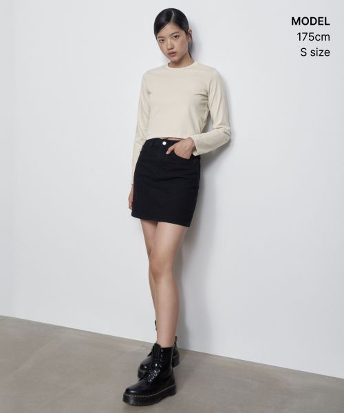 Order (Women) MUSINSA STANDARD WOMEN Black Denim Mini Skirt MWASN4Z01-BK