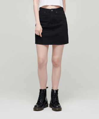 (Women) MUSINSA STANDARD WOMEN Black Denim Mini Skirt MWASN4Z01-BK Details for (Women) MUSINSA STANDARD WOMEN Black Denim Mini Skirt MWASN4Z01-BK