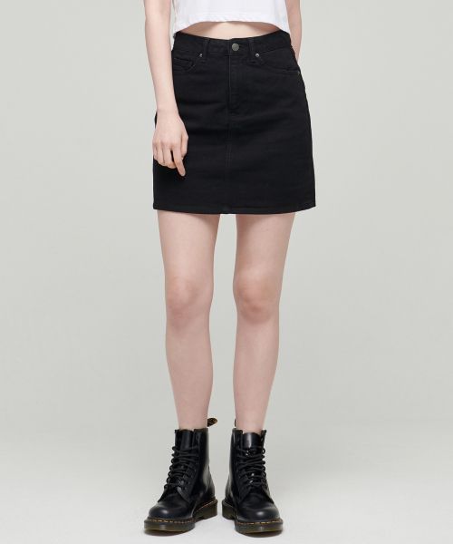 Sizing (Women) MUSINSA STANDARD WOMEN Black Denim Mini Skirt MWASN4Z01-BK